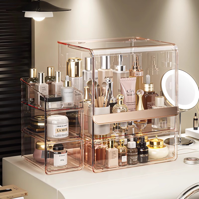 Luxury Skincare Collection - Luxury เครื่องสําอางค์อะคริลิค Skincare Vanity Tower ป้องกันฝุ่น
